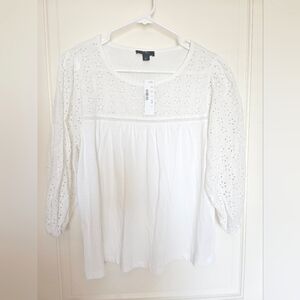 J crew eyelet top
